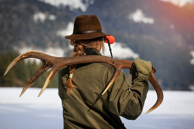 Woman with Shed Antler Found While Walking in the Woods