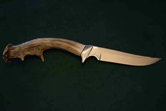 Knife with a Deer Antler Handle