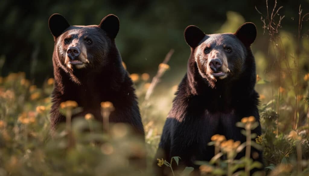 AI Image of two American black bears.