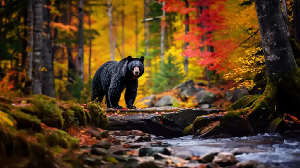An AI image of an American black bear in its habitat.