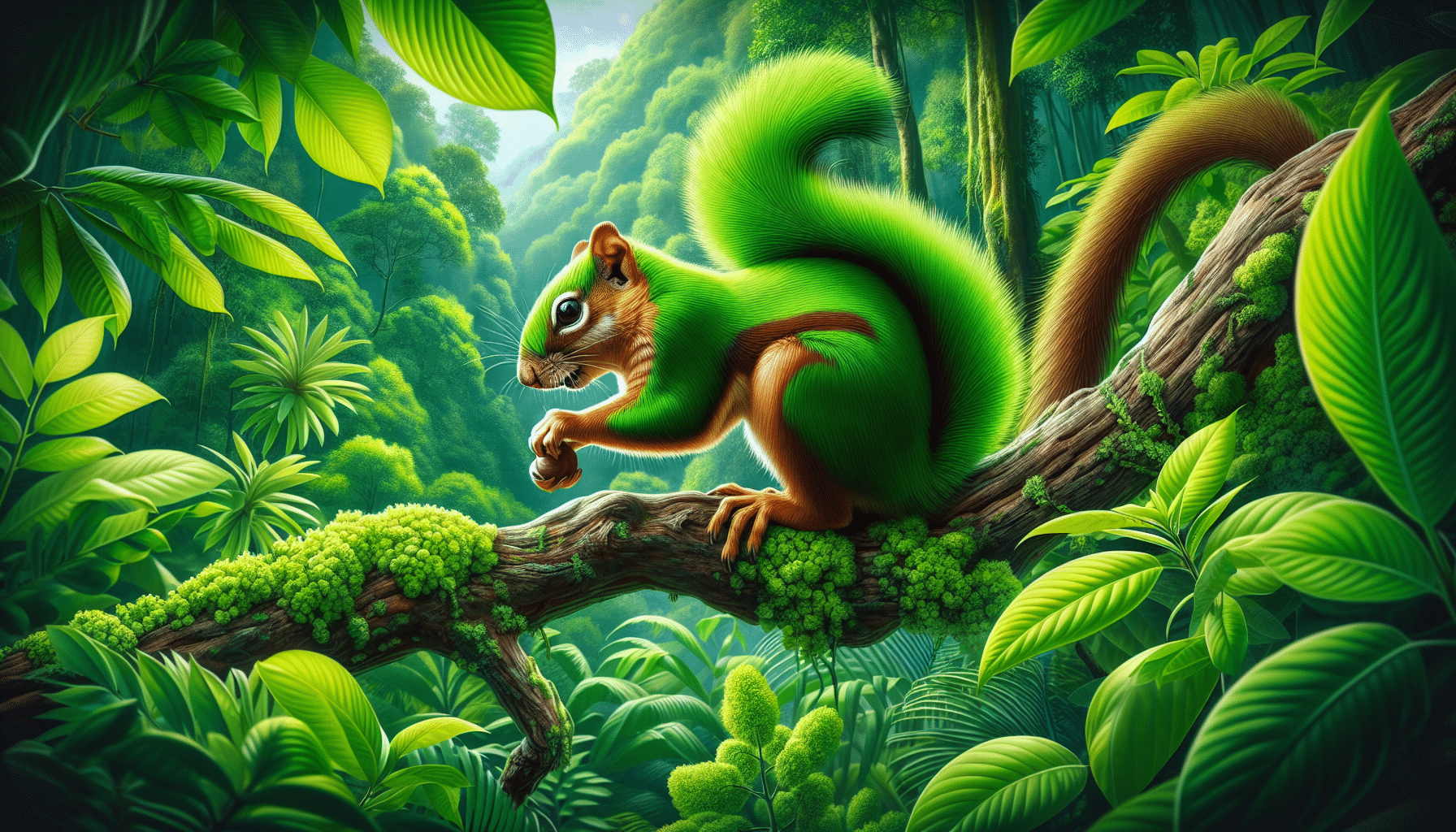 Green Bush Squirrel (Paraxerus poensis) - World Deer