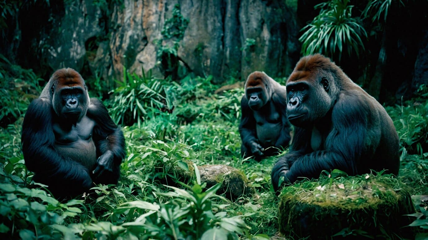 Two species of gorilla