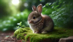 An illustrative picture dedicated to 'Netherland Dwarf' without the inclusion of any text, brand-names or logos. The focus is to depict a 'Netherland Dwarf' rabbit settled in a serene scene with lush greenery in the background. The little rabbit is showcasing its typical physical features - compact build, short ears, and round face. It is vital to highlight its soft, dense fur that stands out prominently. The image does not contain any human figures, and the nature of the picture brings out the tranquility and charm associated with 'Netherland Dwarf' rabbits.