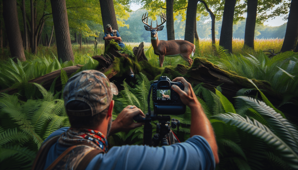 Create an image that captures the essence of professional wildlife photography, focusing primarily on the local deer within their natural habitat. The scene should depict the impact of Epizootic Hemorrhagic Disease (EHD) on the deer population. Demonstrate the symptoms or signs of EHD through visual implications but without any cruelty or harm. The scene should emphasize the importance of wildlife conservation and should resonate with both hunters and wildlife enthusiasts. Ensure the image does not contain any people, text, brand names, or logos and it is sensitive to the topic.
